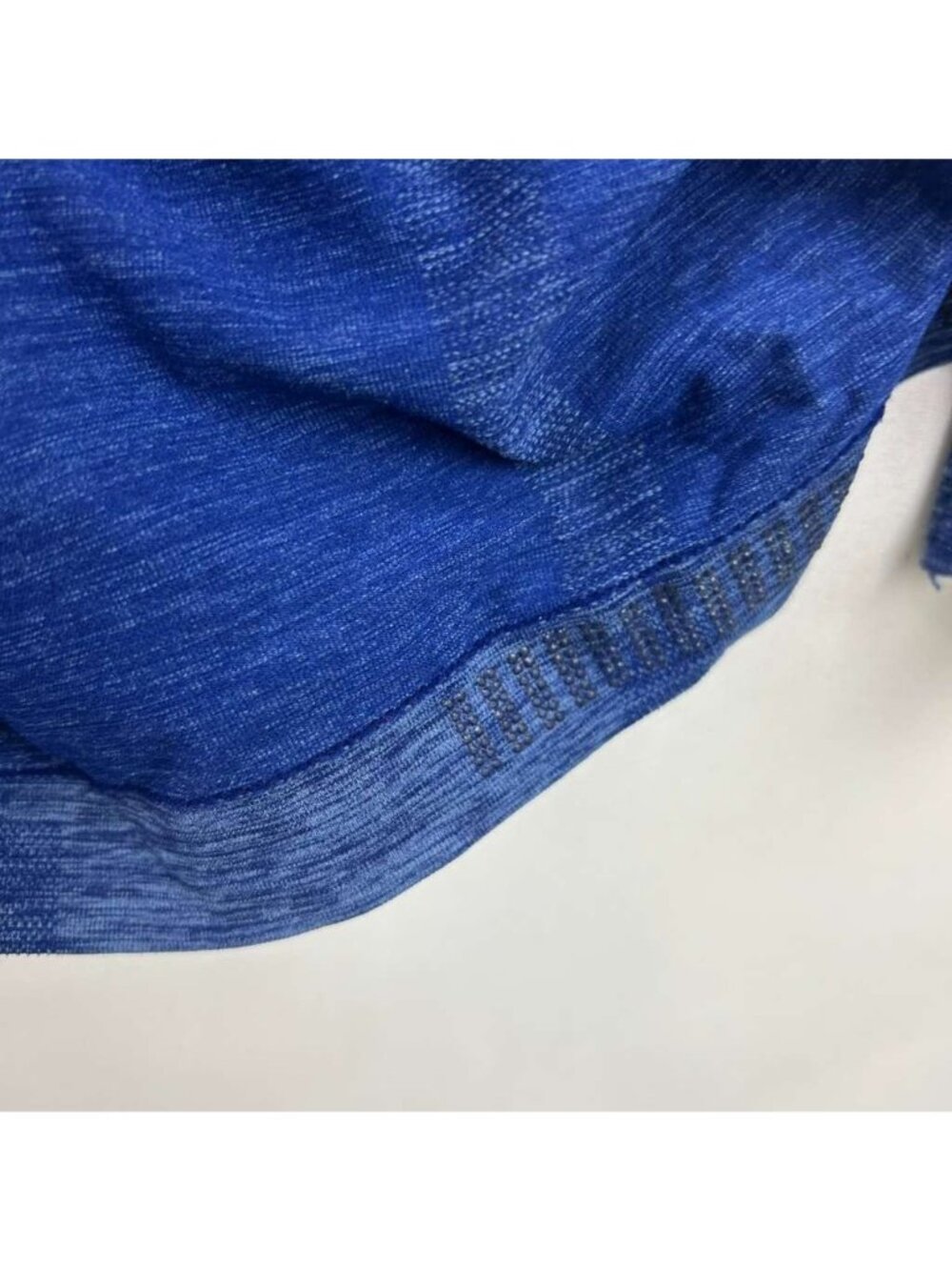 Athleta Women's Small Long Sleeve Speedlight Heather Blue Top Ruched Crewneck - Picture 10 of 14